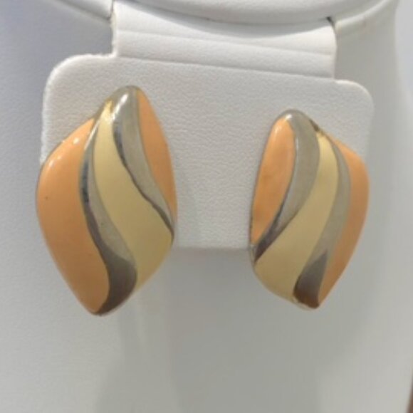 Geometric 80’s Color Block Pastel Statement Earrings. - Picture 2 of 12